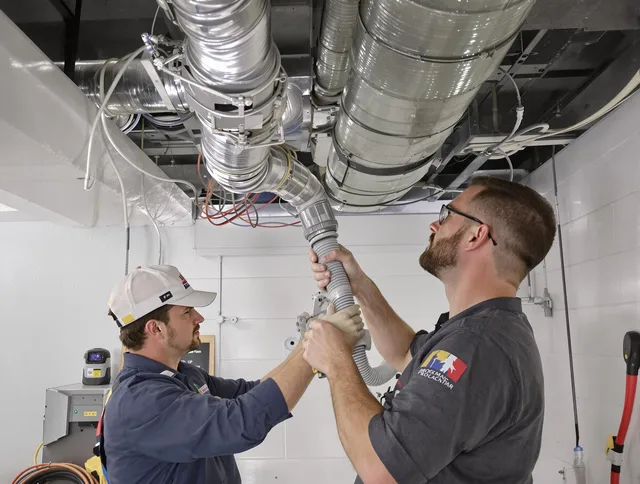 Wrentham Air Duct Cleaning technician performing thorough AC duct cleaning in Wrentham