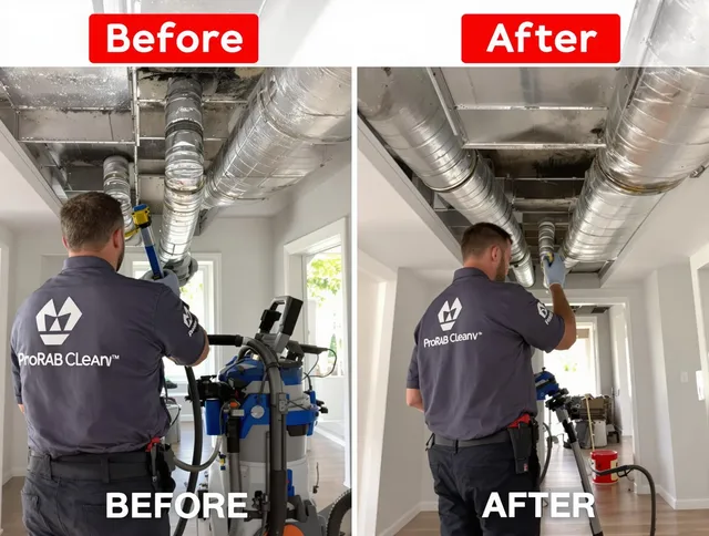 Wrentham Air Duct Cleaning expert performing thorough residential duct cleaning in a Wrentham home